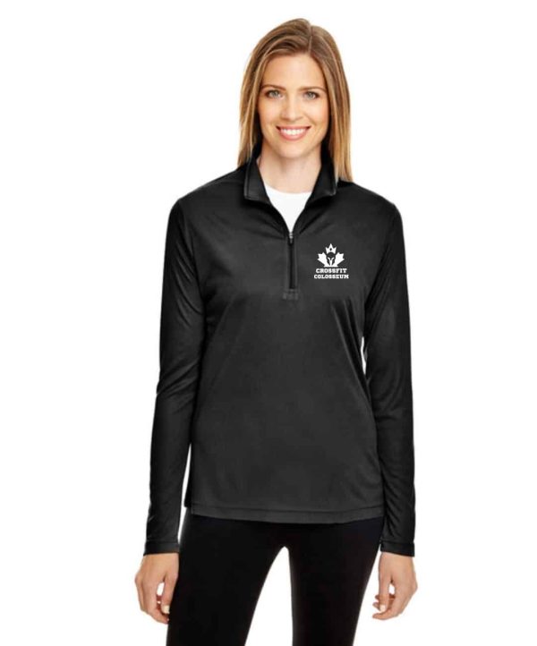 Crossfit Colosseum Ladies Black Long Sleeve Quarter Zip