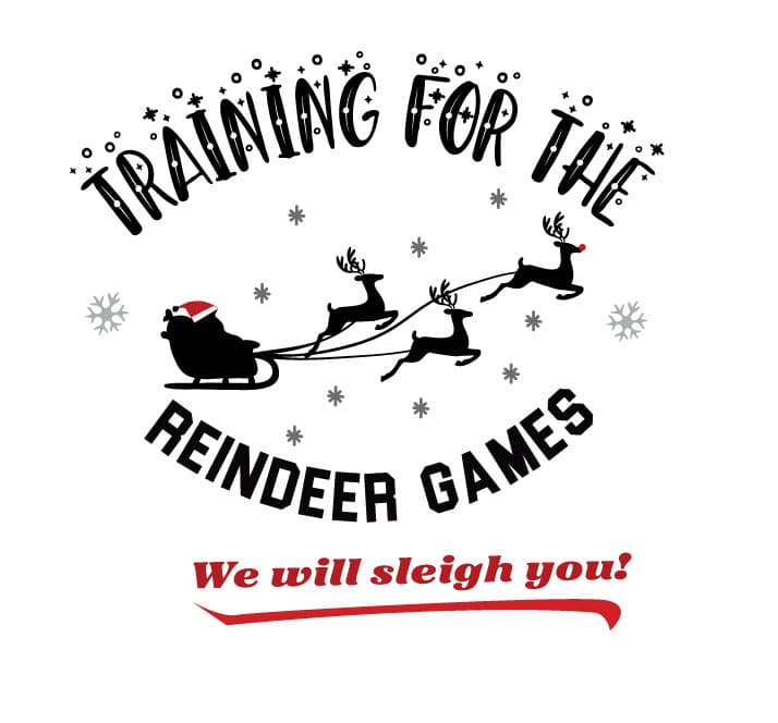 Training For The Reindeer Games + Holiday Season (Baseball Tee)! - Image 2